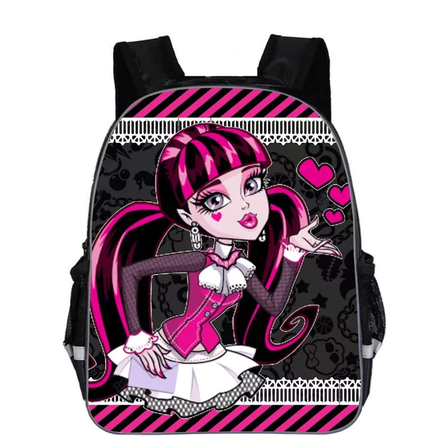 Unisex Child Monster High Canvas Backpack-Students Back to School Lightweight Book Bag Travel Backpack with Side Pockets, One Size