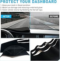 Vista 5 de Protector para tablero para Toyota Camry Accesorios 2007 2008 2009 2010 2011, protector de tablero personalizado de almohadilla de vellón (negro)