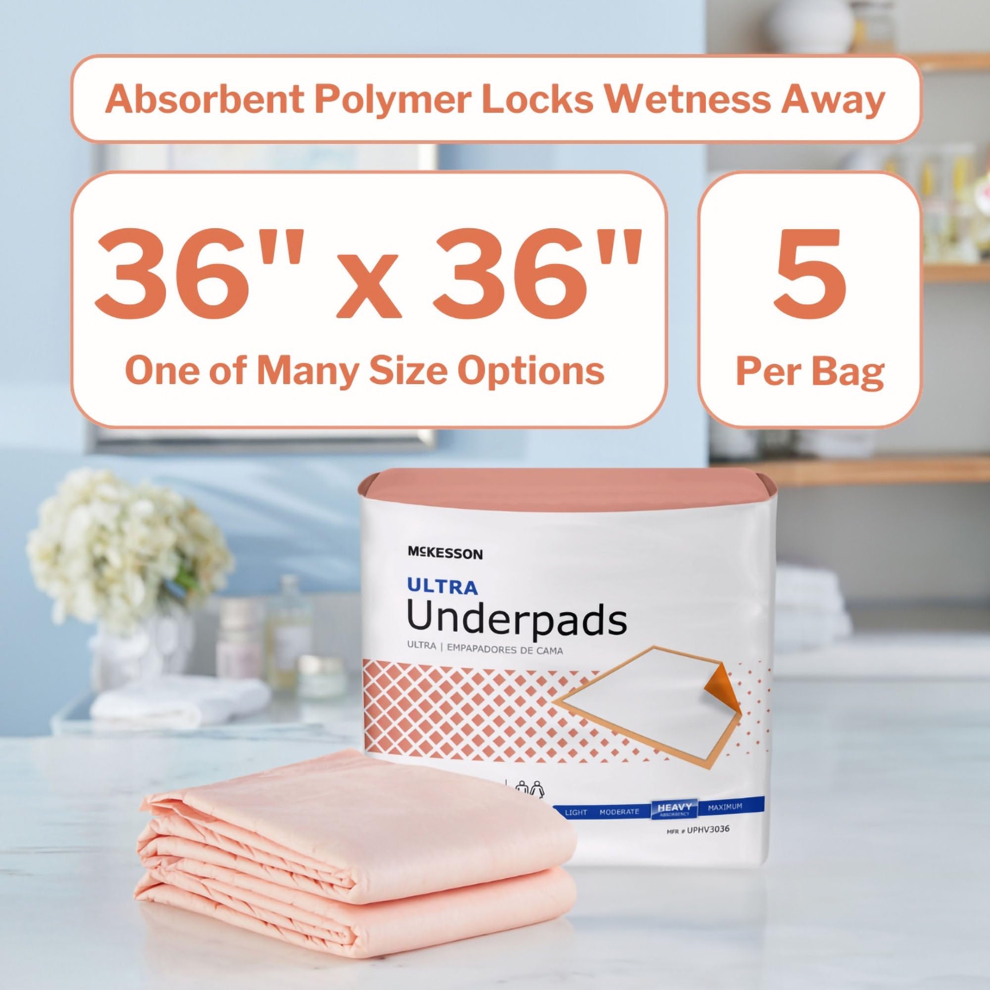 Mckesson Ultra Los protectores Staydry Ultra, 36"X 36", 50/caja
