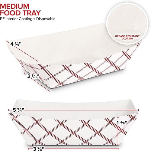 Vista 54 de Stock Your Home - Bandejas de papel a cuadros rojas