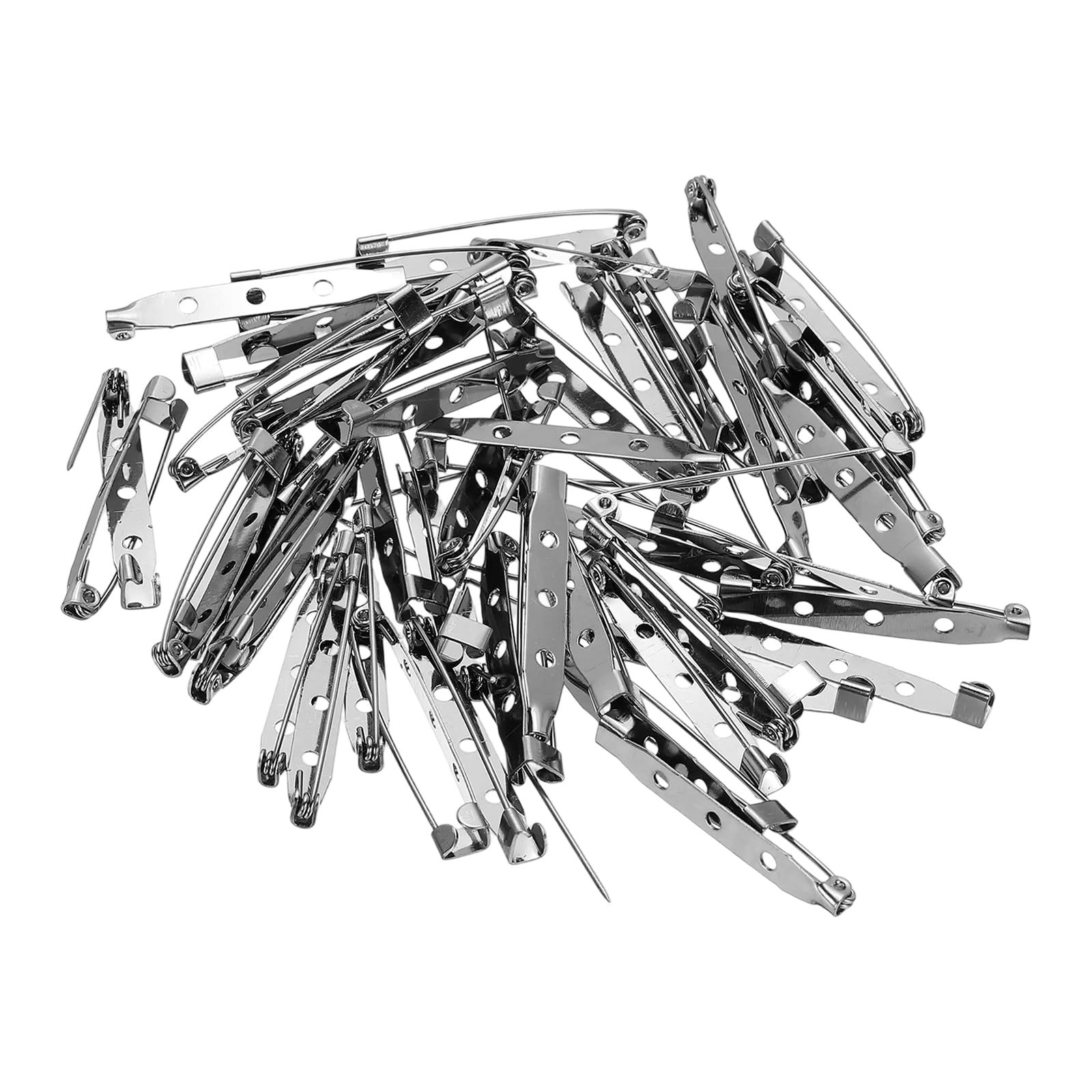 PATIKIL 40mm Spilli per Badge a Barretta con Schienale Piatto, Nero, 50 Pezzi