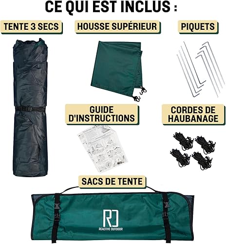 Miniatura 6 de Reactive Outdoor Tent - 3 Second Tent - 3 Sec Instant Pop Up Tent - Easy and Quick Setup Camping Tent - 1 Person Setup Waterproof Double Layer