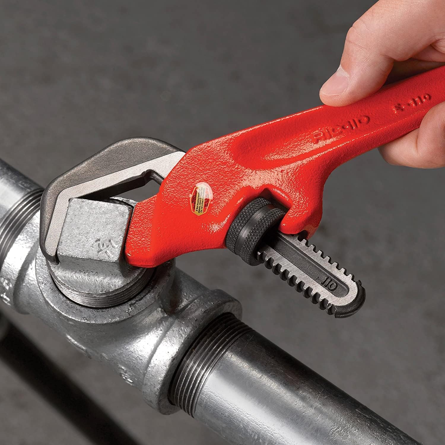 RIDGID 31280 Model 25 Straight Hex Wrench for All Pipe Work, Heavy-Duty Hex Jaw Pipe Wrench with Extra-Wide Opening