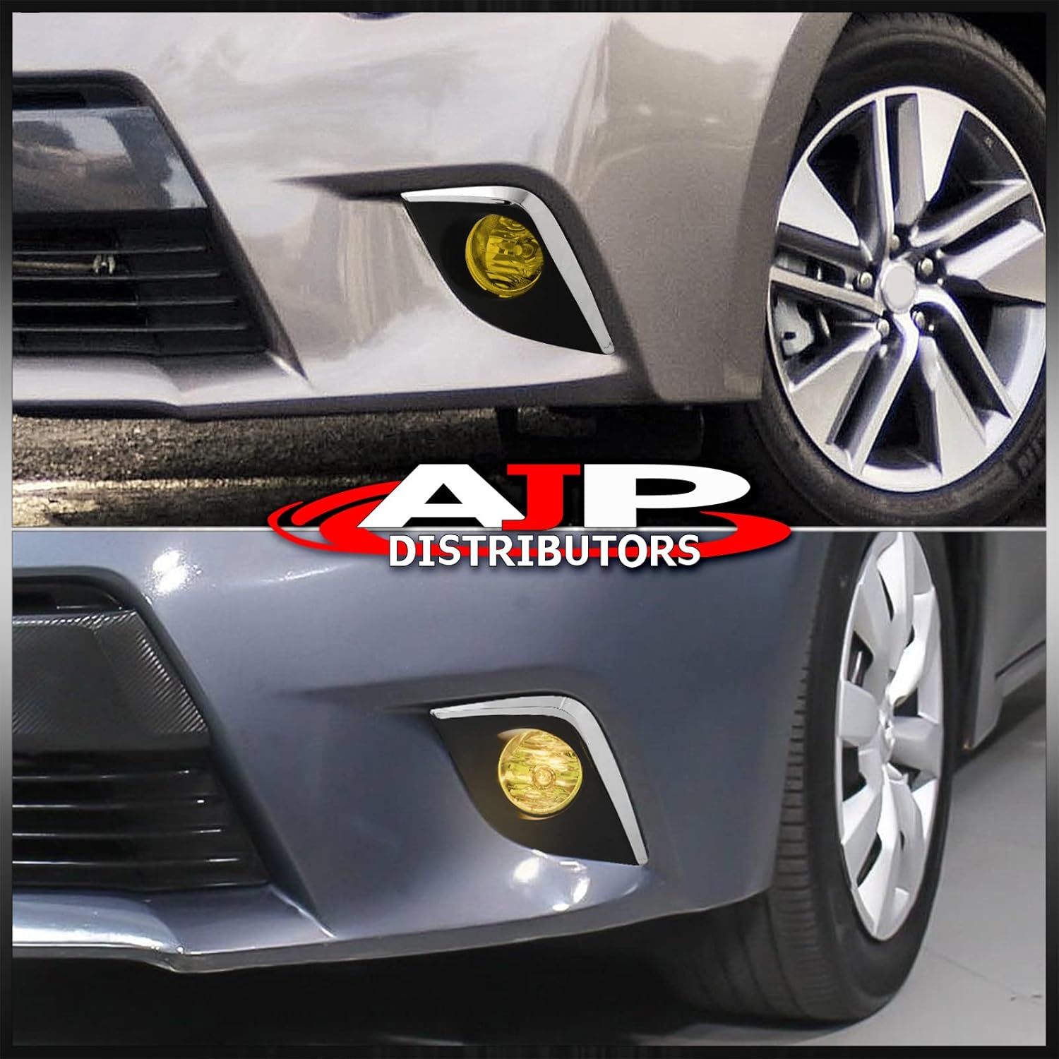 AJP Distributors Yellow Lens Front Bumper Fog Lights Driving Lamps Assembly Pair LH RH & Bezels Bulbs Switch Relay Wiring Harness Kit Compatible/Replacement For Toyota Corolla 2014 2015 2016 14 15 16