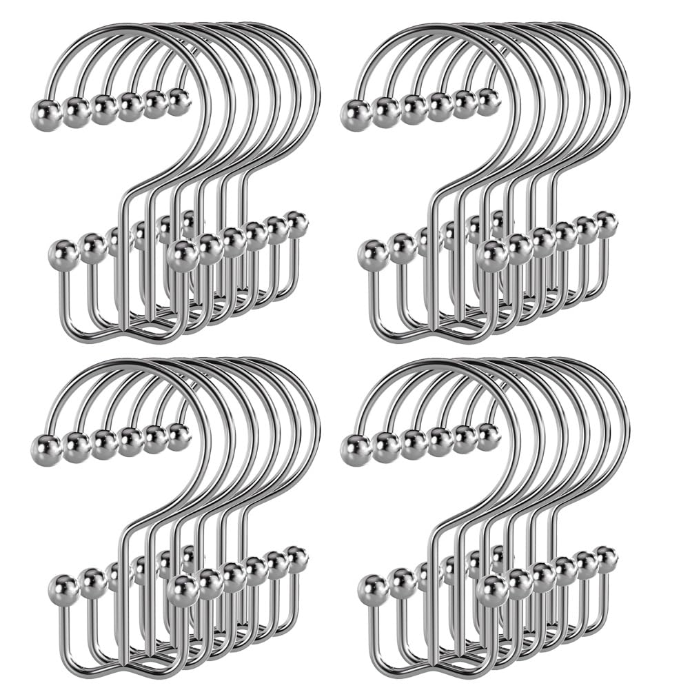 UDSKNV[KSL Shower Curtain Rings Bathroom Hook Shower Curtain Rings Rust Proof Metal Shower Hooks Bathroom Shower Curtain Rod