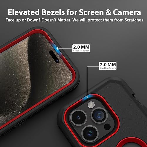 Miniatura 5 de Jiunai Funda para iPhone 15 Pro Max, resistente protección contra caídas, sin pantalla, de doble capa, a prueba de golpes, resistente, a prueba de