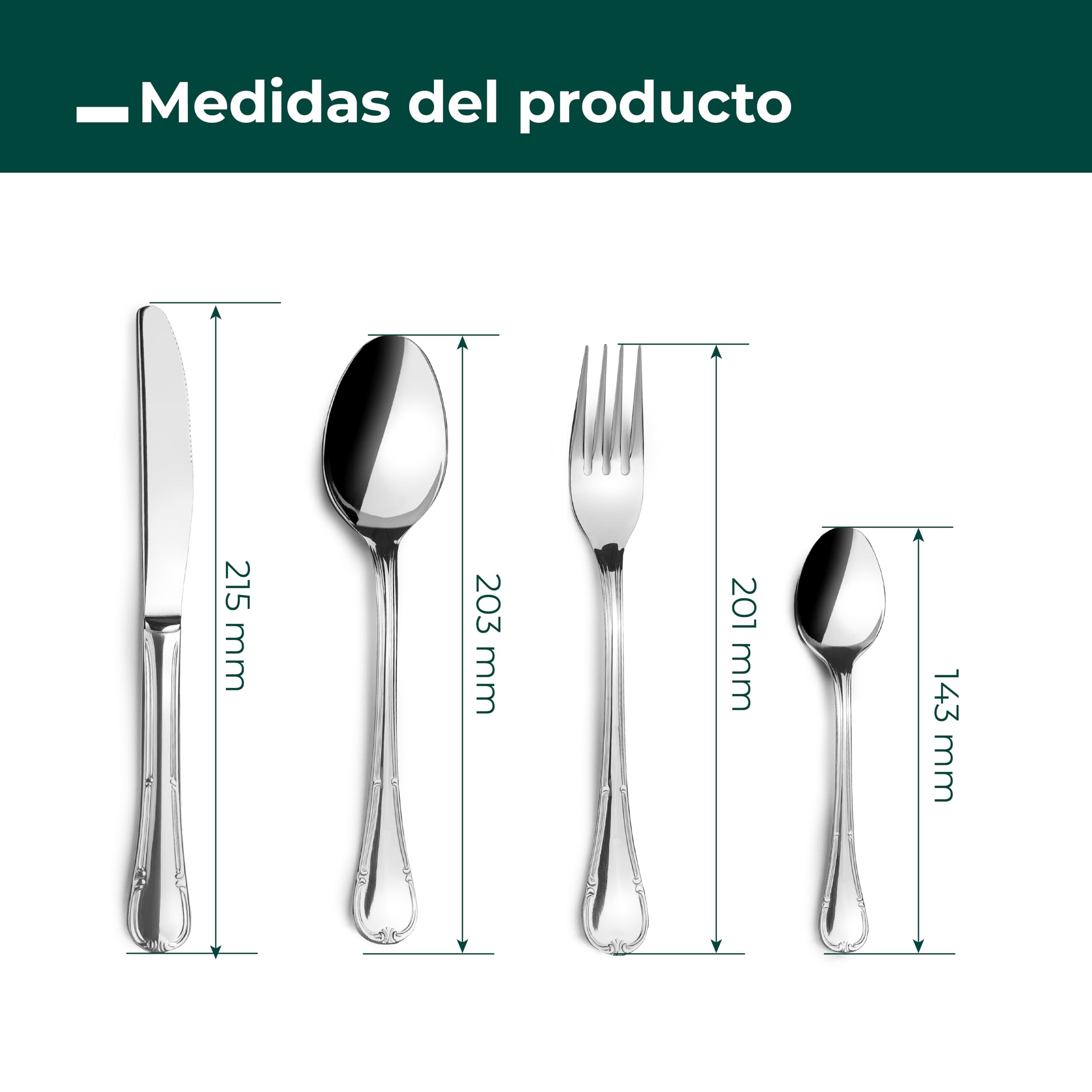 Lacor - JAY - 16045524 - Juego de Cubiertos para 6 Personas, Pack 24 | En acero inox 18/10, para un uso práctico y profesional en cocina; apto para lavavajillas, práctico y fácil de guardar