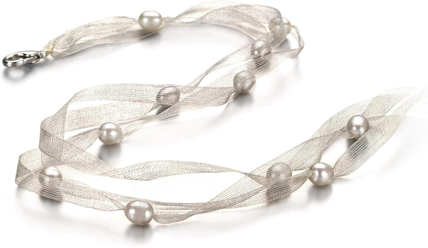 Jasmine White 5-6mm A Quality Freshwater Cultured Pearl Necklace For Women-18 in Princess length
