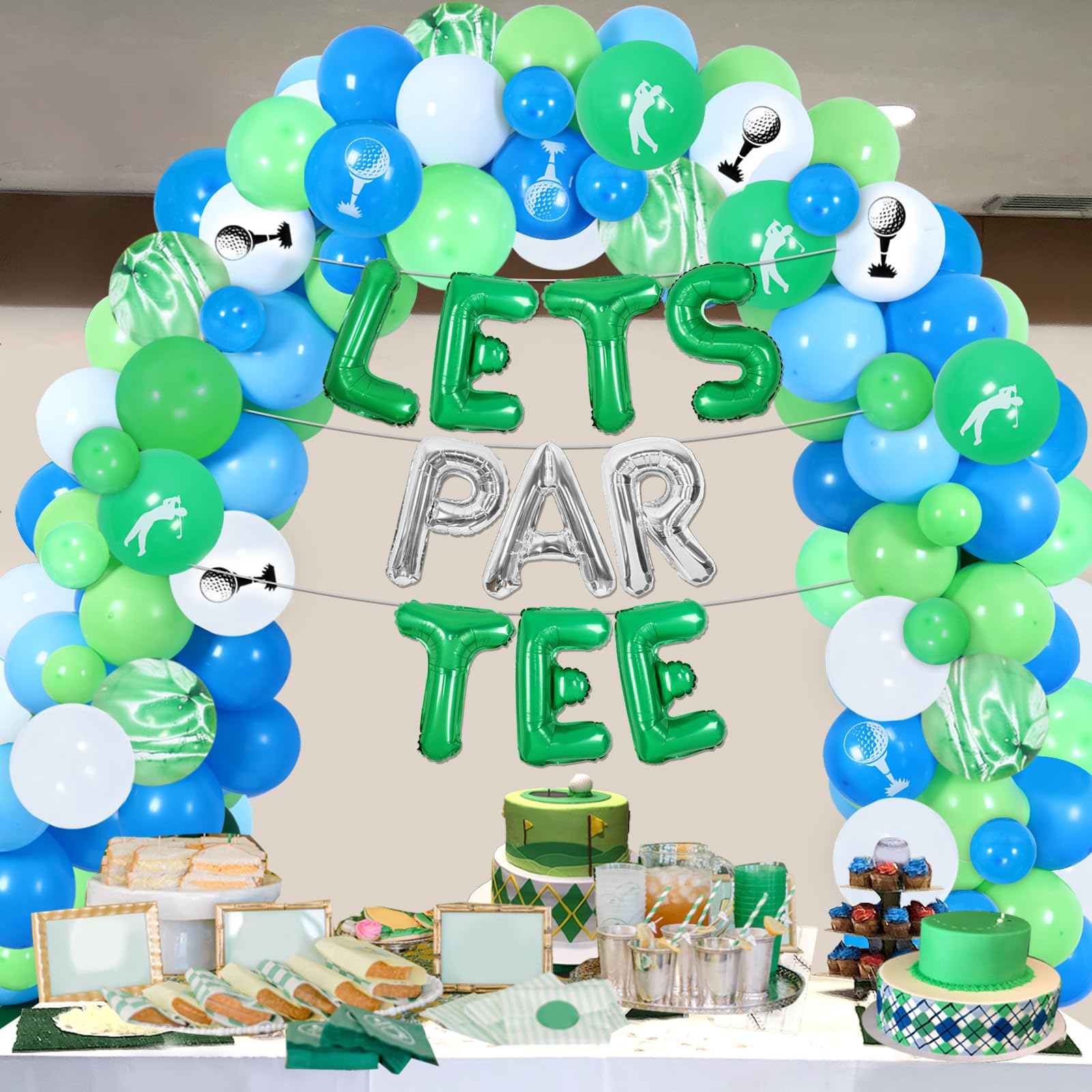 Golf-Party-Dekoration Banner – 3 Wimpelketten, Blau/grün, Je 3 M, Für Geburtstag & Junggesellenabschied