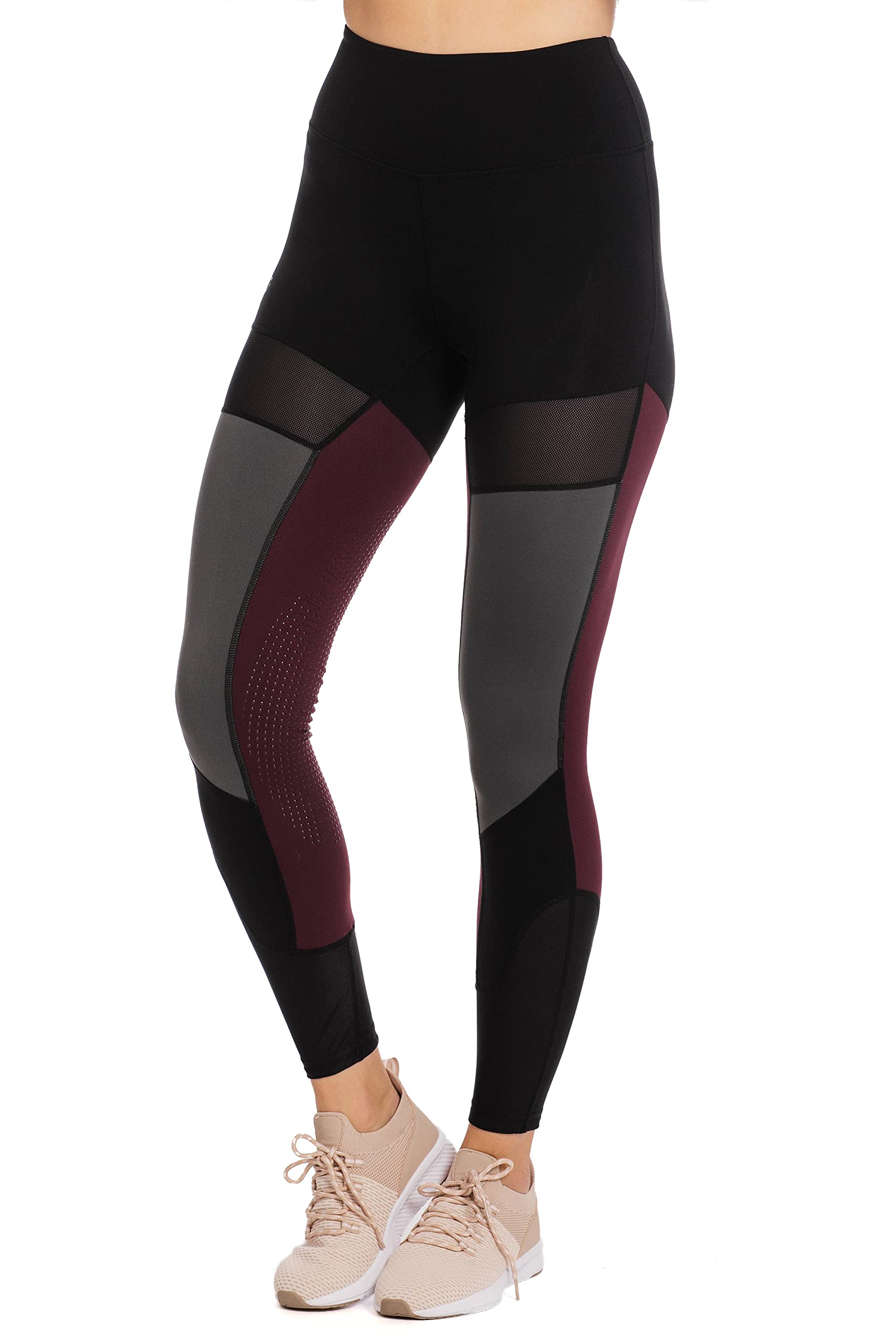Horseware Ladies Fashion Riding Tights Silicon - Black/Fig, Medium