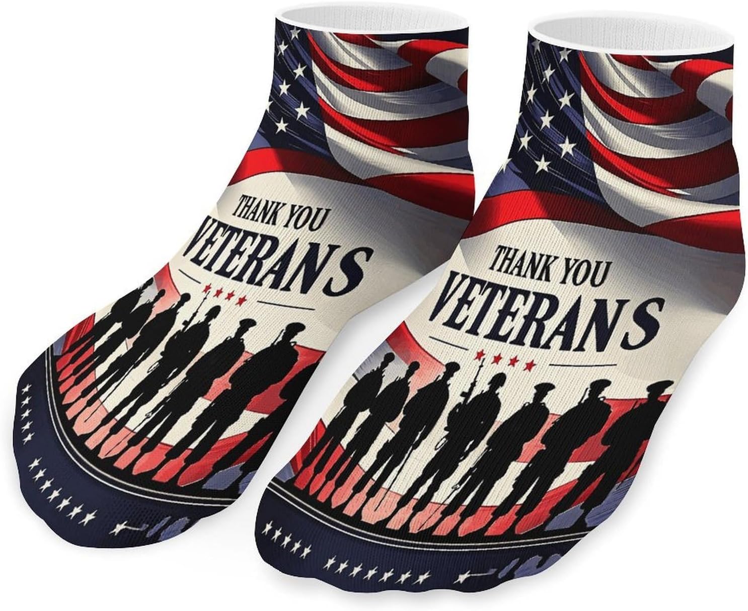 American Flag 5Pairs Low Cut Ankle Socks for Women No Show Casual Breathable Athletic Socks for Sport