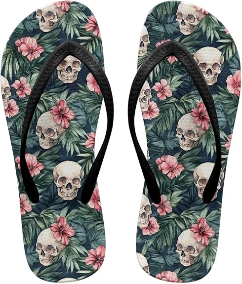 Patriotic Flip Flops for Women Arch Support Non-Slip Casual Summer Beach Black Thong Sandals Size 35-40