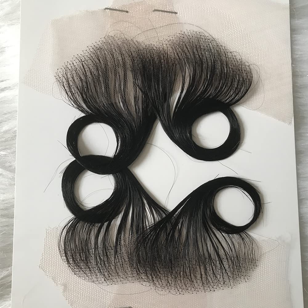 4Pcs HD Swiss Lace Baby Hair Edge Stripes Real Human Virgin Hair Reusable More Natural for Women HD Lace Hairline Baby Hair Natural Color 4Pcs