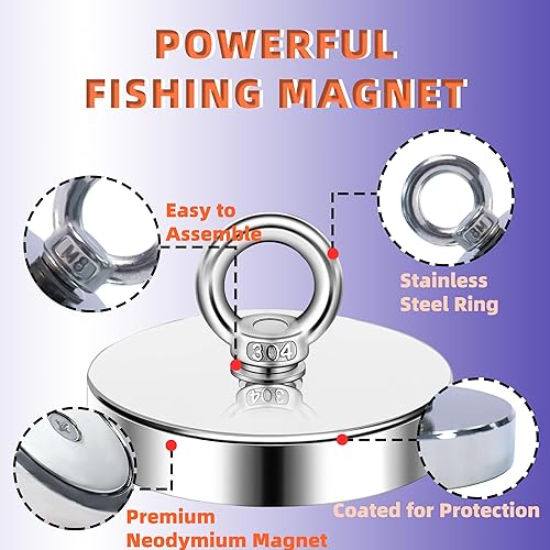 Miniatura 26 de Ganchos magnéticos, ganchos magnéticos de neodimio de tierras raras resistentes de 500 libras con perno avellanado para el hogar, cocina, lugar