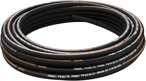 Miniatura 9 de Manguera hidráulica flexible - 1/2" x 100 pies, 4000 PSI, goma con 2 trenza de alambre, -20C a 140C