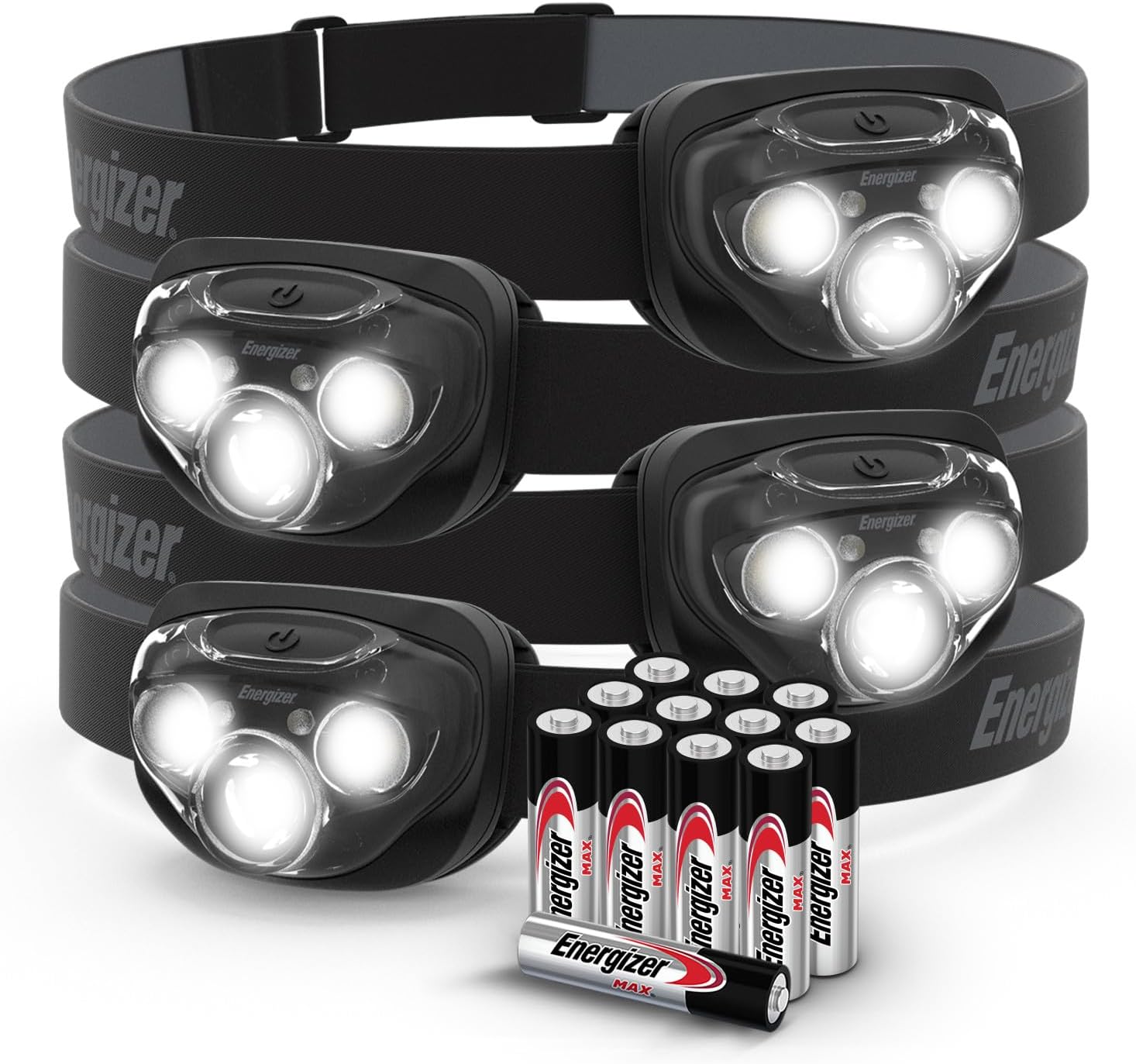 Energizer PRO-260 LED Headlamp (4-Pack), IPX4 Water Resistant Headlamps, High-Performance Head Light for Outdoors, Camping, Running, Storm, Survival LED Light for Emergencies (Batteries Included) Energizer PRO-260 LED Headlamp (4-Pack), IPX4 Water Resistant Headlamps, High-Performance Head Light for Outdoors, Camping, Running, Storm, Survival LED Light for Emergencies (Batteries Included)