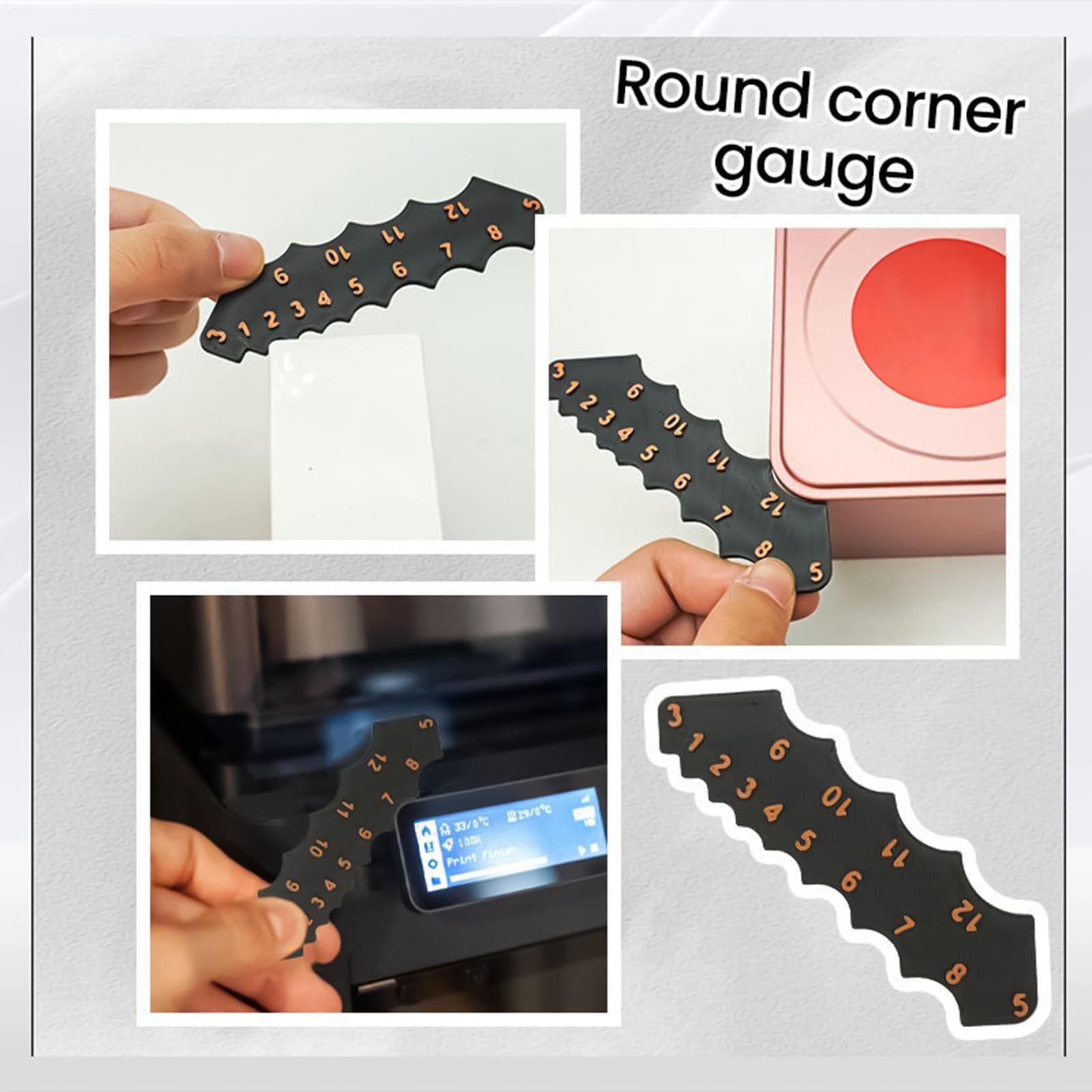 Jauge de mesure de rayon | Outil de mesure de filet concave et convexe pour inspection du rayon | Jauge de précision en acier inoxydable pour fabricants de moules, ingénieurs, travail des métaux