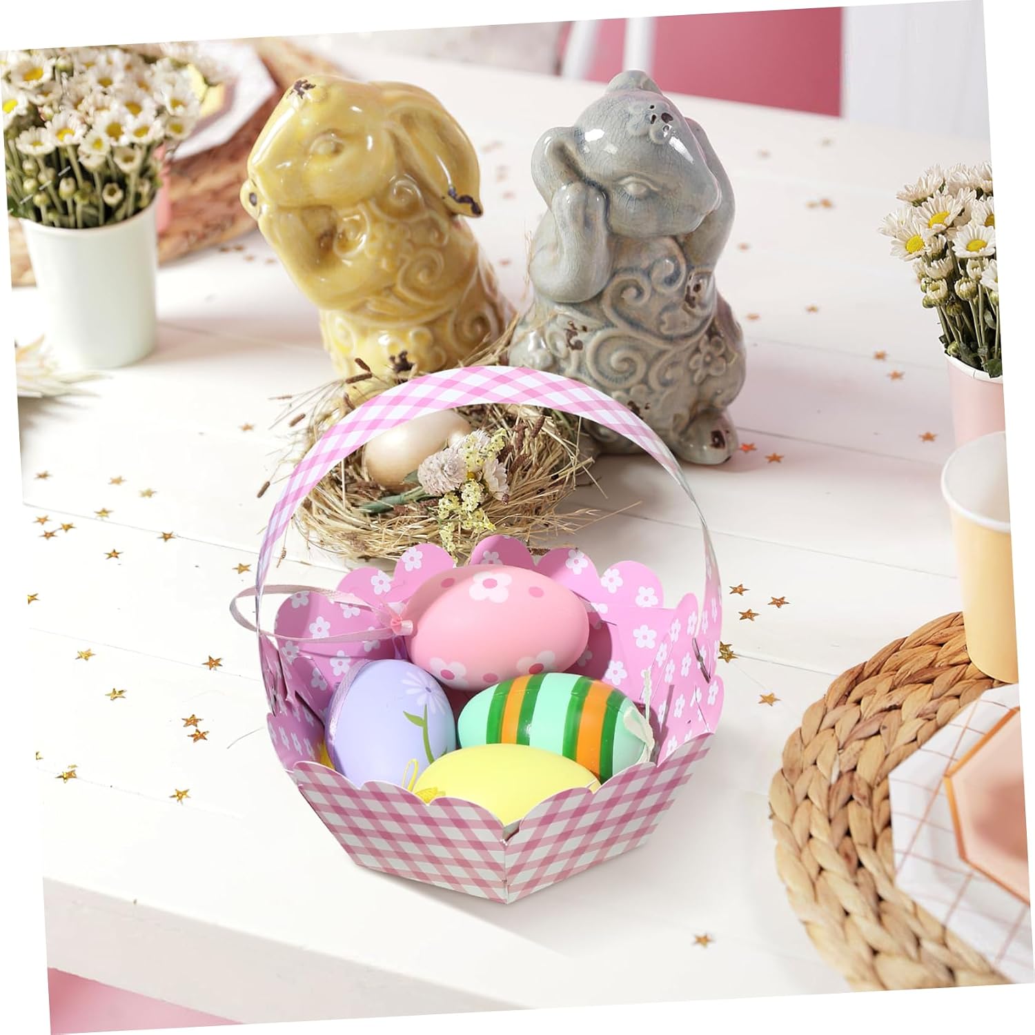 Unomor 12pcs Easter Storage Adorable and Chick Design for Hunts and Spring Festivals Multi-color for Boys and Girls Party Decorations