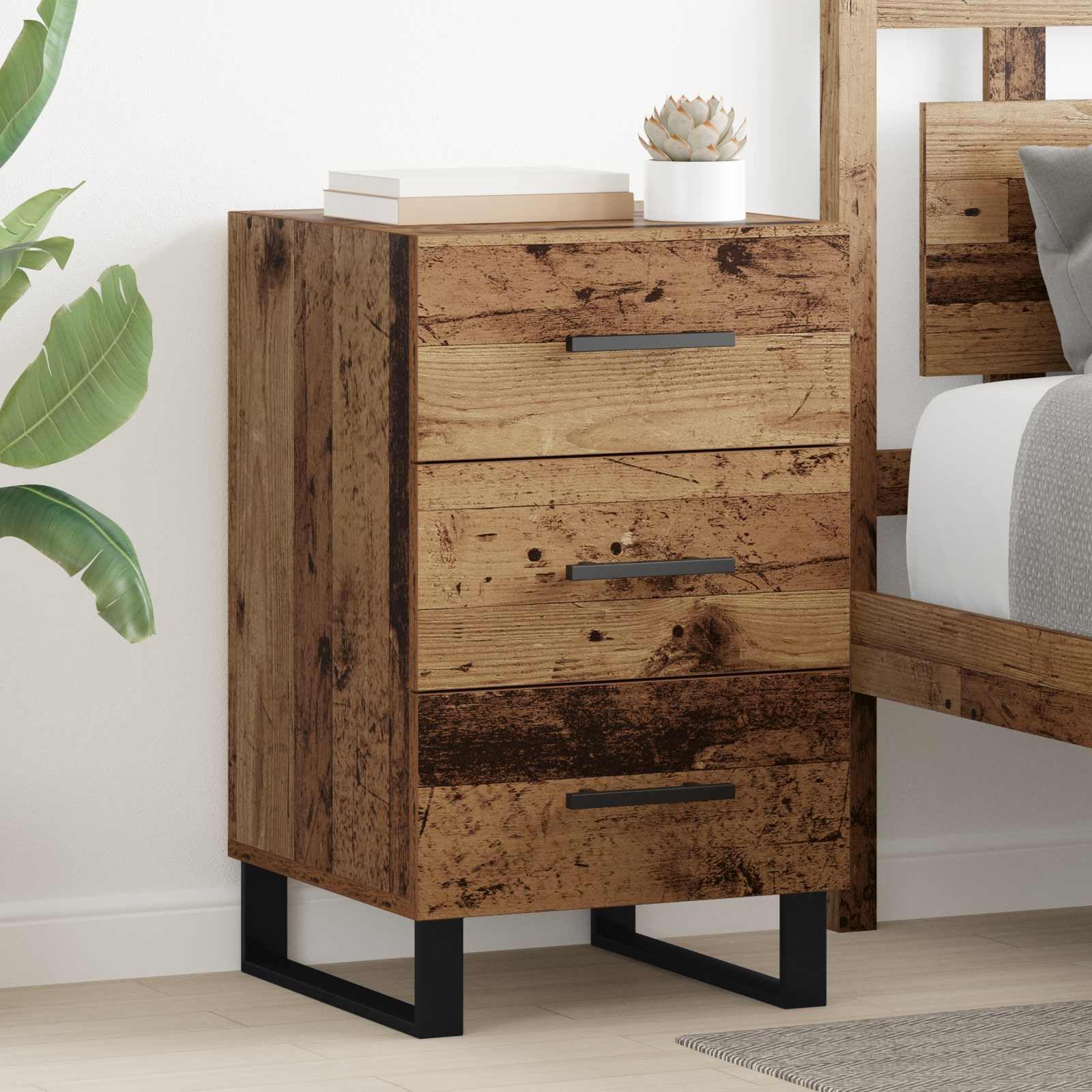 Table de chevet en bois vieilli pour chambre d'enfant et adulte : fini le désordre