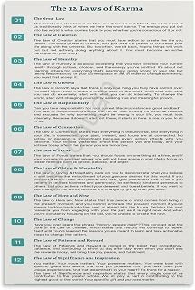 The 12 Laws of Karma Poster (4) Canvas Painting Wall Art Poster for Bedroom Living Room Decor 24x36inch(60x90cm)