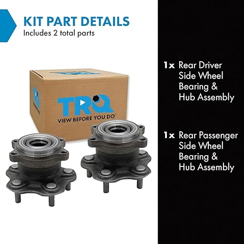 Vista 448 de TRQ Juego de 2 rodamientos y bujes de rueda trasera izquierda y derecha compatible con Ford Expedition 2007-2010 Lincoln Navigator 2007-2010