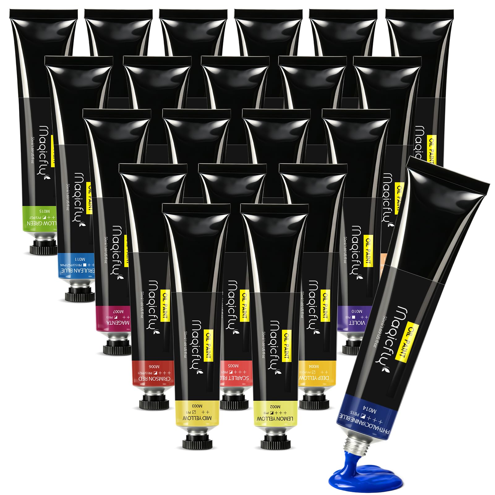 Magicfly Set di 20 colori ad olio (50 ml), colori ad olio per artisti