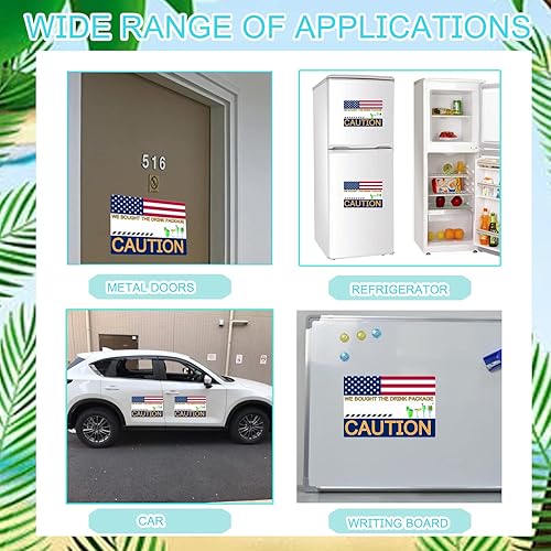 Miniatura 7 de 2 piezas de imanes grandes de precaución para puerta de crucero, divertidos letreros magnéticos divertidos para puerta de crucero de carnaval,