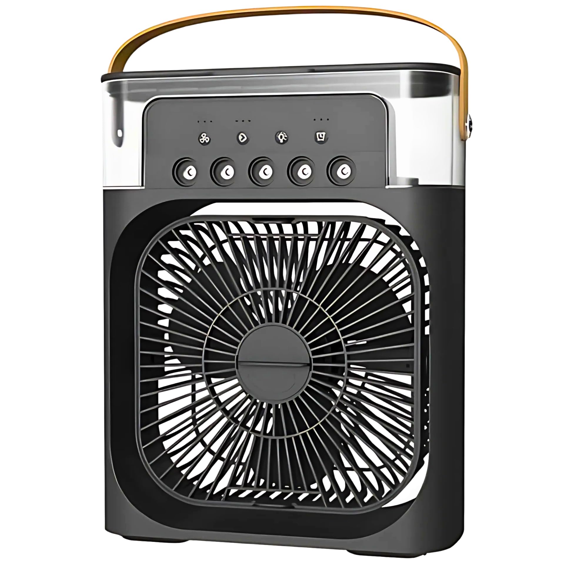 DRUMSTONE ((Exclusively 𝟭𝟬+𝟱 Year Warranty) USB-Powered Mini Air Cooler | 3-Speed Fan with 5 Mist Modes & 7 LED Colors | Personal Cooling Mist Fan for Home, Office & Bedroom-BLACK-picture-29