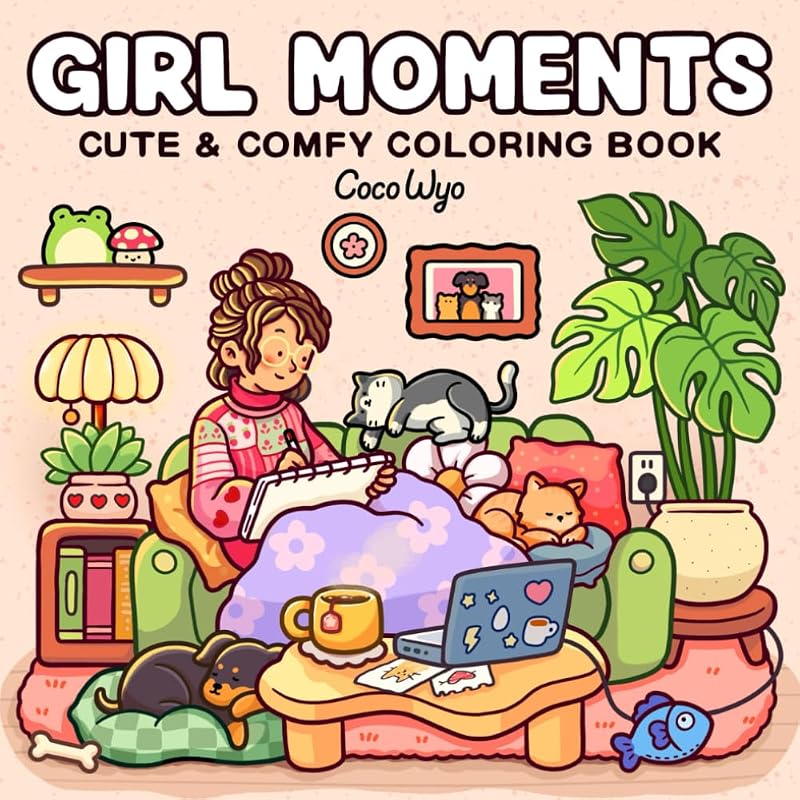 Momentos de chicas: Libro para colorear para adultos y adolescentes que presenta lindas y acogedoras actividades diarias para relajarse (Colorear espacios acogedores)