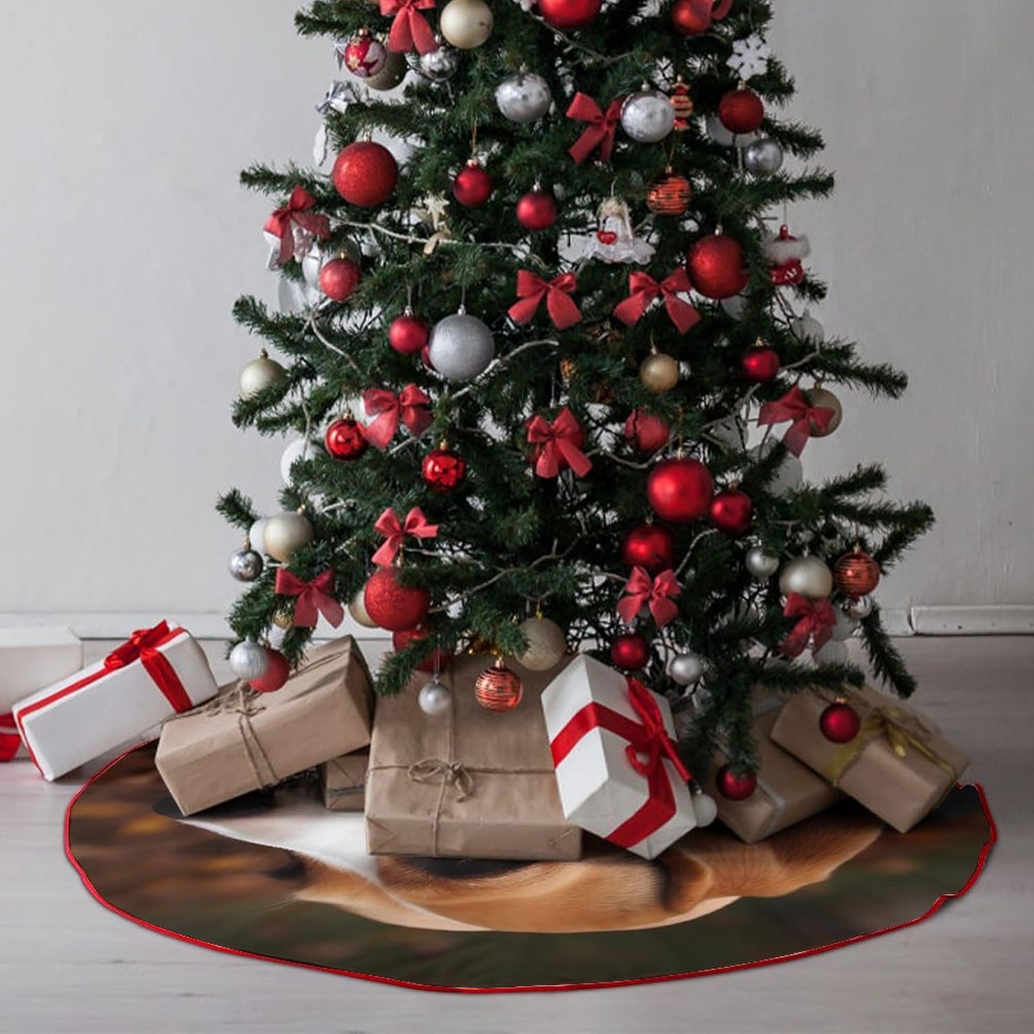 Christmas Tree SkirtCute Beagleclassic Fashion Tree Skirt Painted Multifunctional Christmas Tree Skirt
