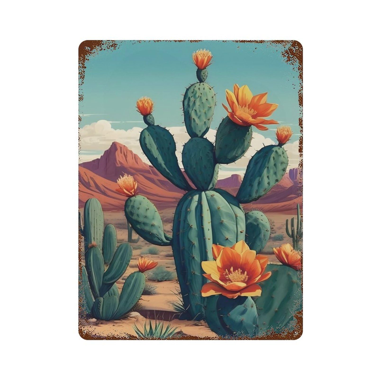 xiaoxiaoshen Cactus Wall Decor Art Metal Tin Poster Modern Home Decor Art Home Bar Shop Decorations Vintage Sign 40x30cm