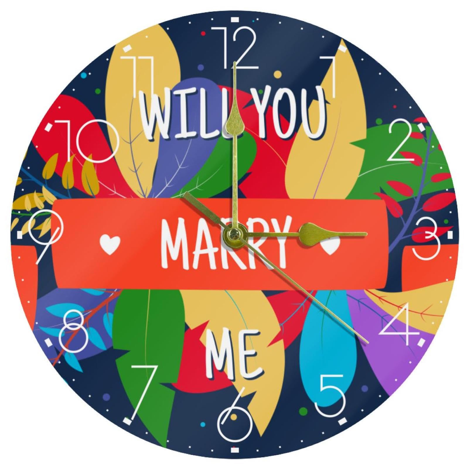 Horloge murale Marry Me silencieuse pour decoration de salon