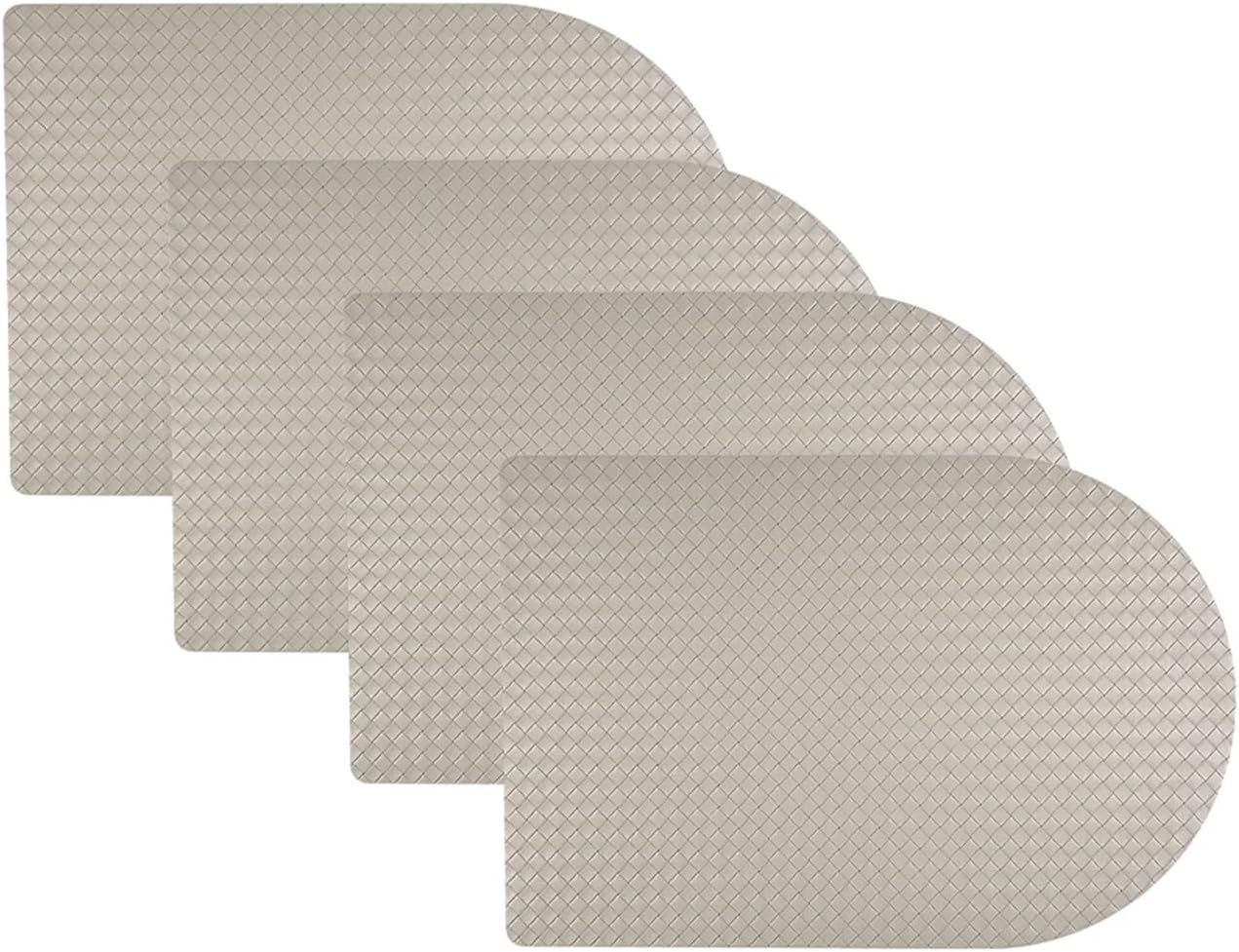 1pc Woven Faux Leather Heat Placemats Set Heat Anti Slip Dining Table Place Mats for Indoor & Outdoor Use(Brown)