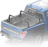 ADIOFFROAD Universal Adjustable Truck Bed Cross Bars - No-Drill Install for Tacoma, F-150, Silverado, 600lbs Capacity