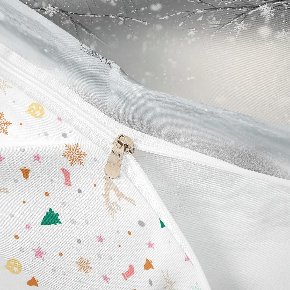Cute Snowman Bedding Set Queen,3D Cedar Print Comforter Cover for Boys Girls,Kids Winter Snow Scenery Duvet Cover Set Christmas Theme Bedspread Cover Teens Bedroom Decor Bed Collection(No Comforter)