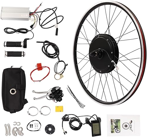 YIYIBYUS Kit de conversión de bicicleta eléctrica para bicicleta eléctrica de 25 pulgadas, rueda delantera 700C, 1200 W, 48 V, kit de motor de cubo