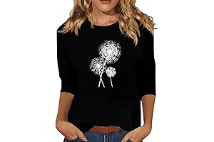 3/4 Sleeve Crewneck Popular Tops For Women In Fall 2019