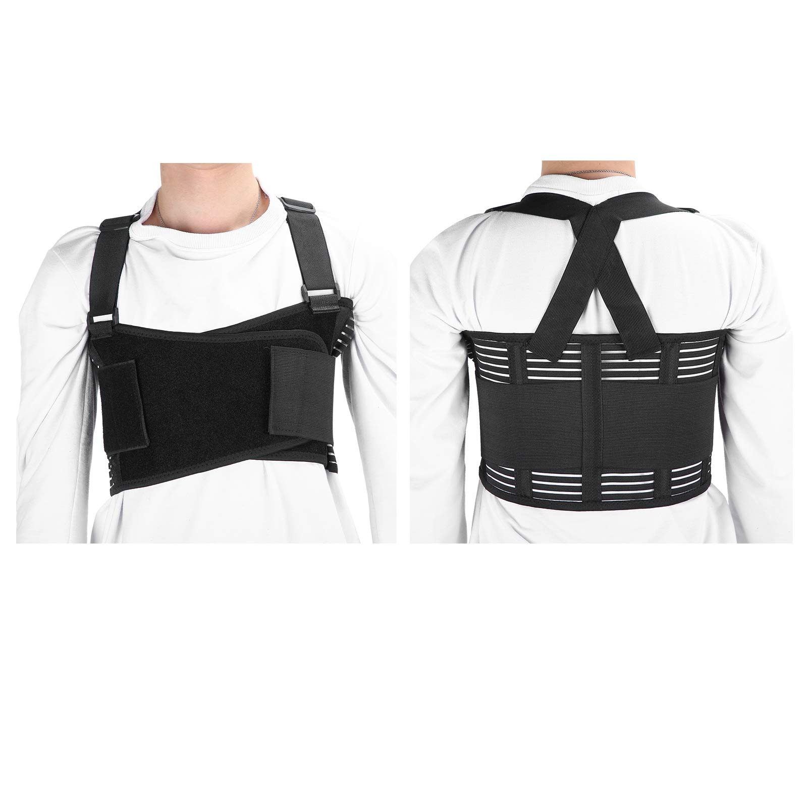 Soporte de pecho roto ajustable, cinturón de pecho elástico, unisex, hombres, mujeres, cinturón de protección de pecho transpirable, compresión y soporte, costillas fracturadas y posquirúrgicas