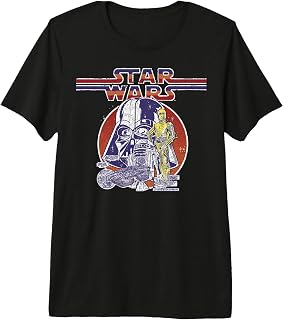 Star Wars C-3PO R2-D2 Vader Retro 70's Vintage T-Shirt Premium Tri-blend T-Shirt