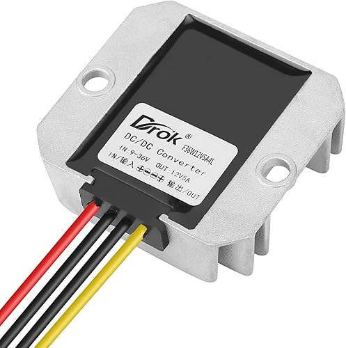 Miniatura 6 de DROK Boost Buck Convertidor de 9V-36V a 12V 5A 60W carcasa de aluminio impermeable auto elevador regulador de voltaje 12V V Transformador de voltios