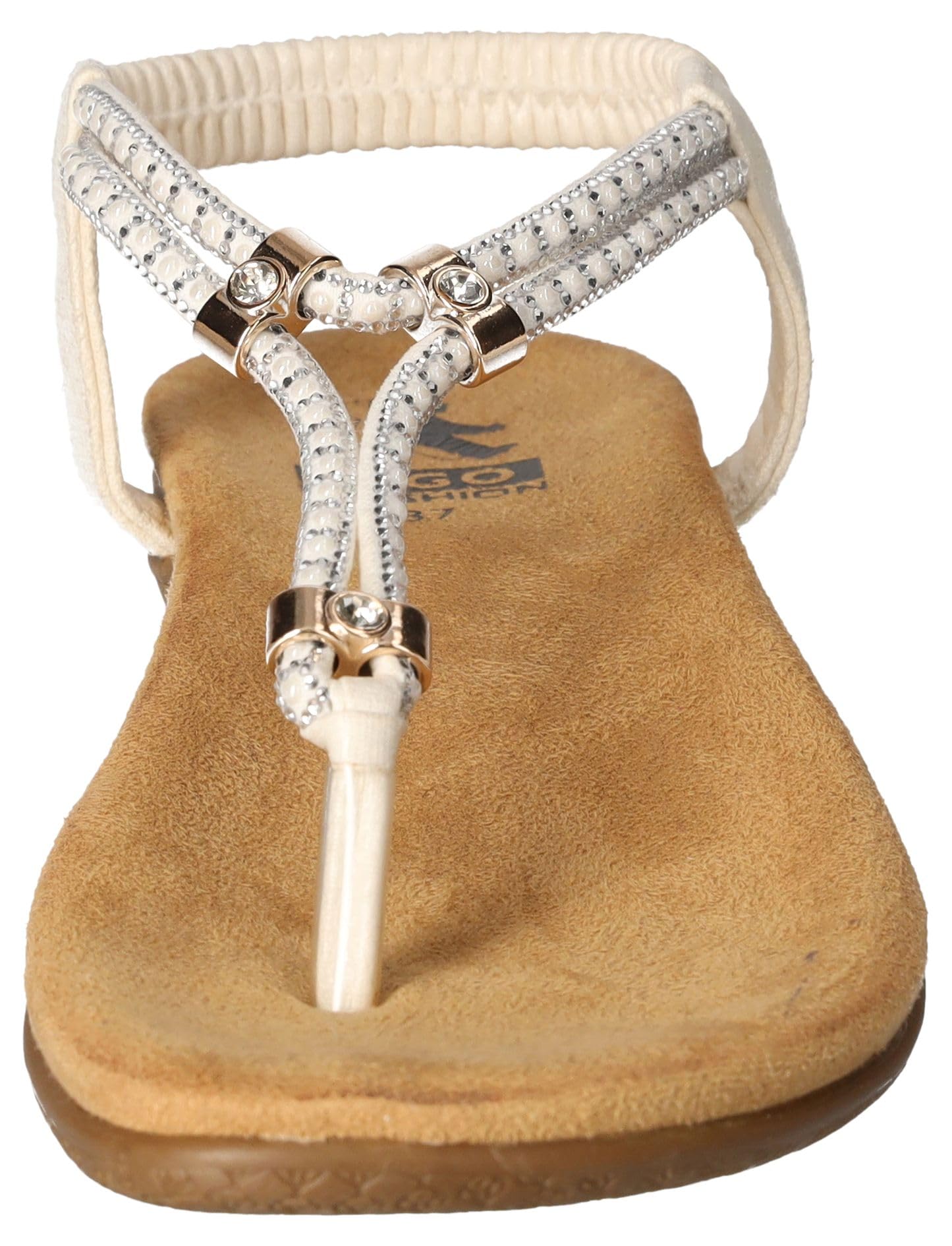 2Go Fashion 8018-811 Flache Damen Sandalen Zehentrenner