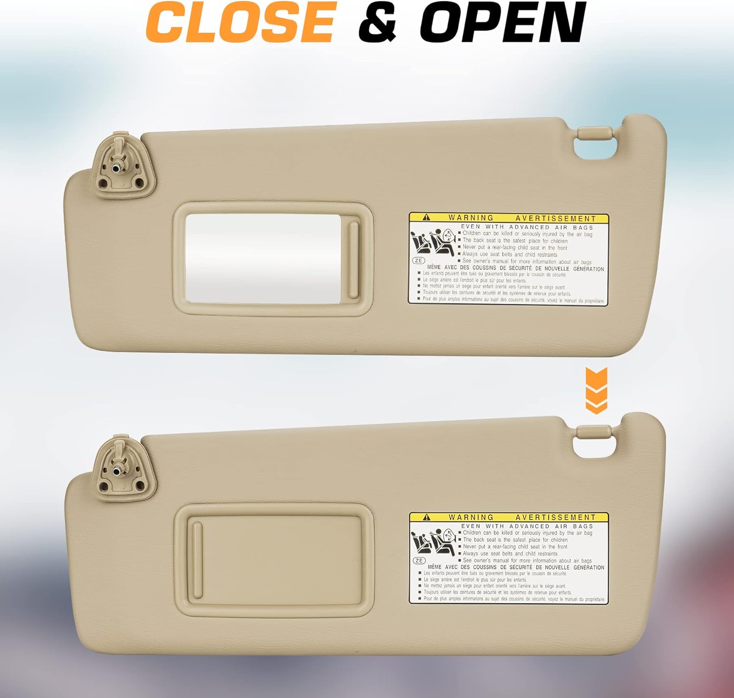 TadaMark Left Driver Side Sun Visor Fit for Toyota Highlander 2004 2005 2006 2007 Beige Without Light Replace # 74320-48260-A0