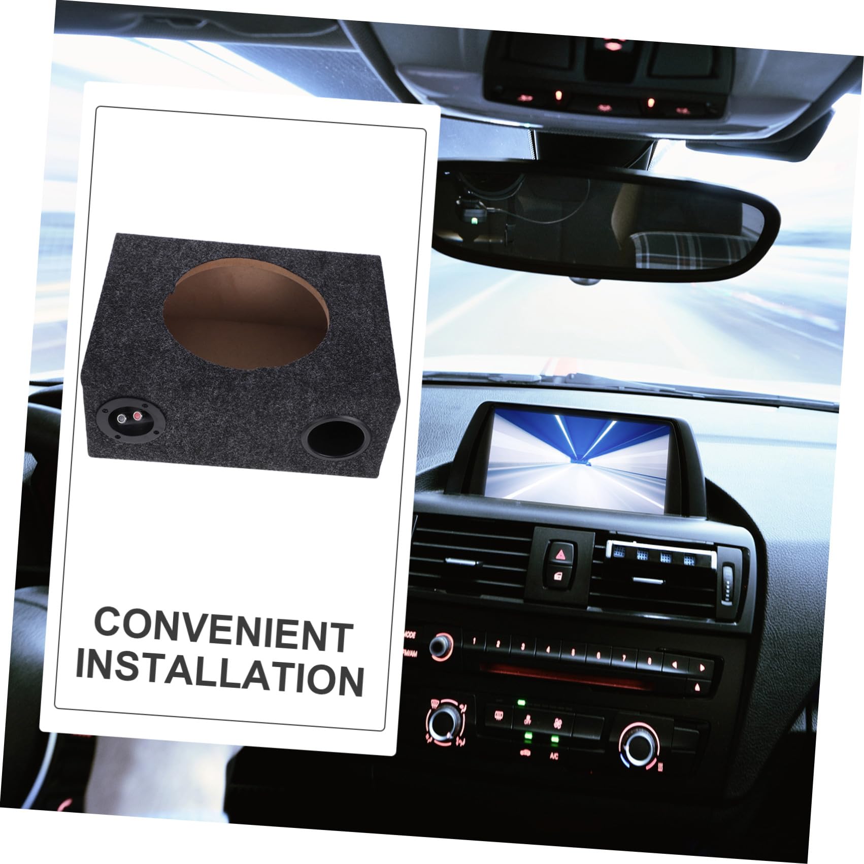 Cassa per Subwoofer per Auto da 10 Pollici Design Sottile e Materiale in Legno e Abs, Installazione Semplice per Interni Auto e Prestazioni Audio Migliorate