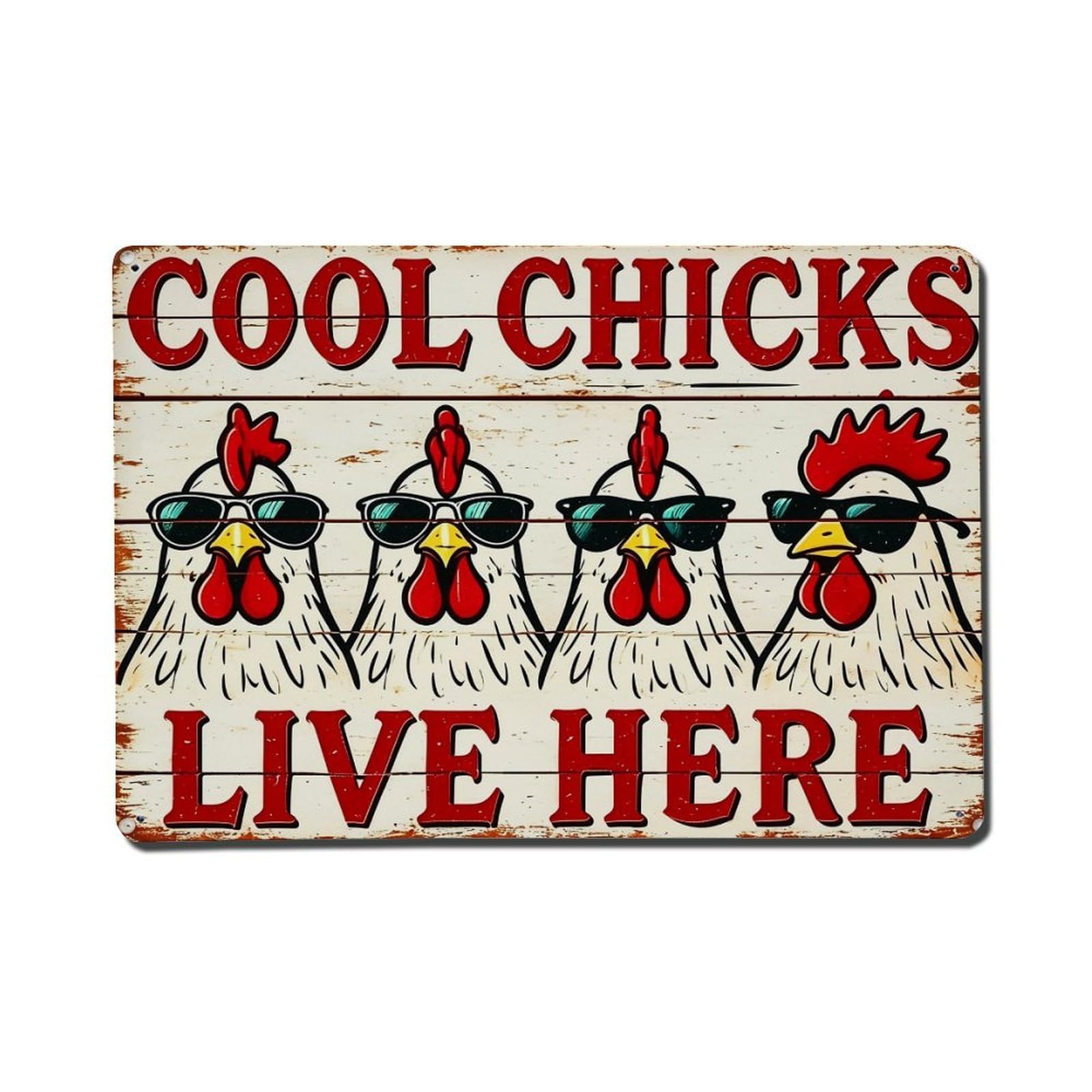 Cool Chicks Live Here_8 Metal Tin Sign Plaque
