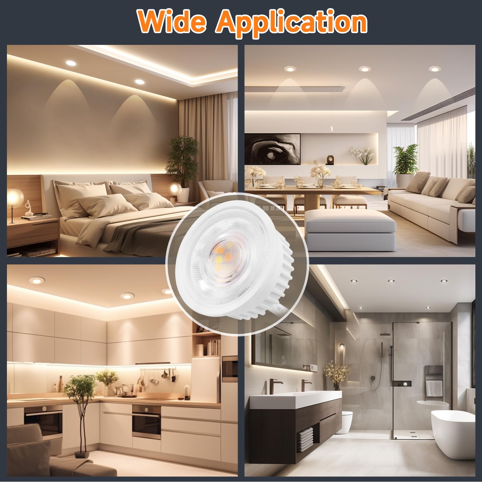 YindaLux 10er Set LED Modul Dimmbar ø50x23mm für Einbaustrahler Aufbauspot 4.9W 500LM 3CCT Warmweiß 3000K Naturalweiß 4000K Kaltweiß 6500K IP44 Wasserdicht 38°Modul Ersetzt GU10 MR16 Leuchtmittel