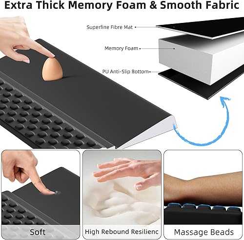 Miniatura 3 de Ospelelf - Soporte para teclado con reposamuñecas, cómodo soporte ergonómico para teclado para oficina y hogar