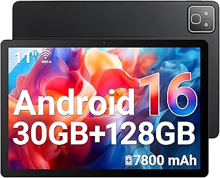 Android 16 Tablet, 30GB+128GB (Expandable to 1TB), 11 Inch Tablet with Bluetooth 5.3, WiFi 6, Dual Camera, 5 Core, 5MP + 8…