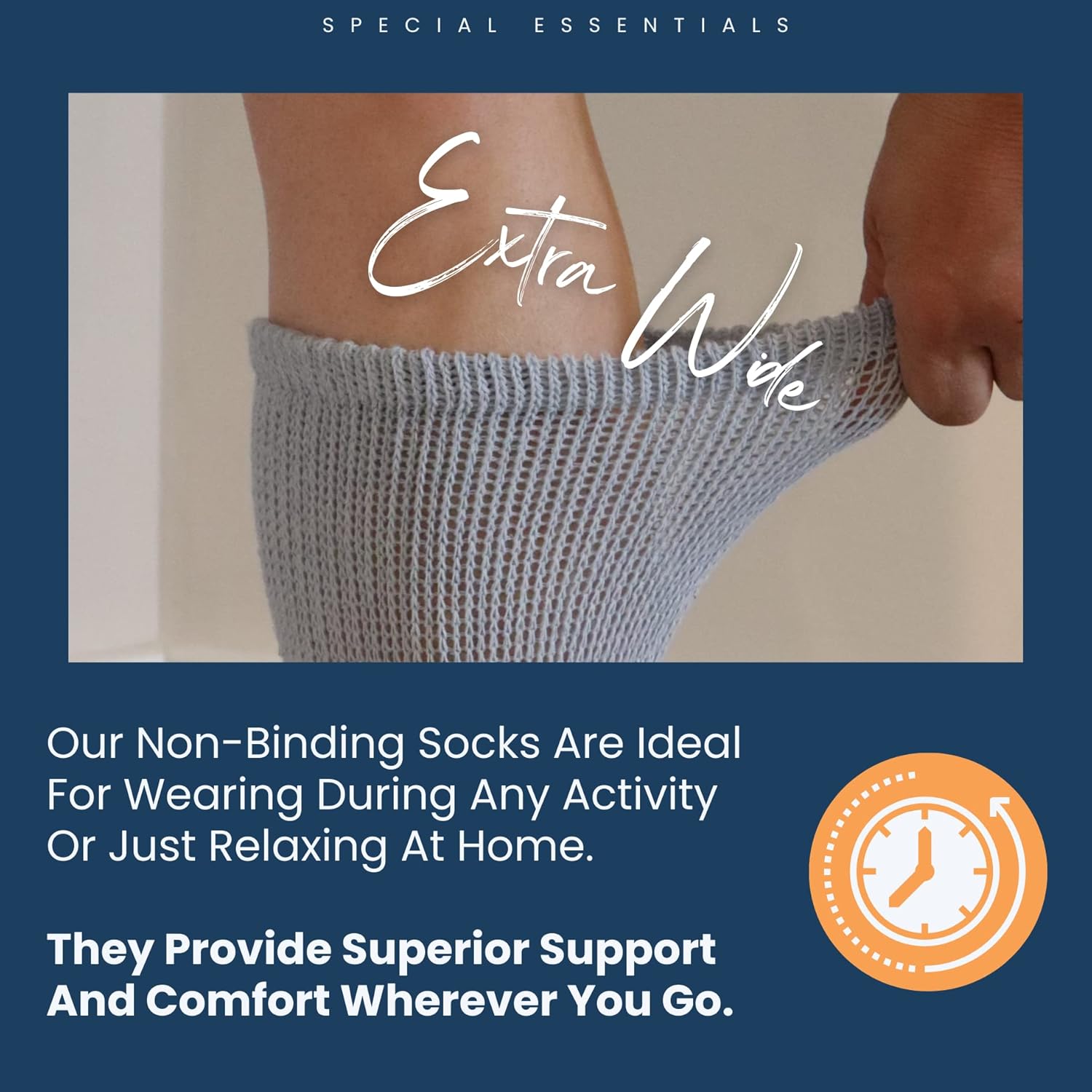 Special Essentials 6 Pairs Non-Binding Diabetic & Circulator Crew Socks For Men & Women - Soft Moisture-Wicking Cotton - Image 4