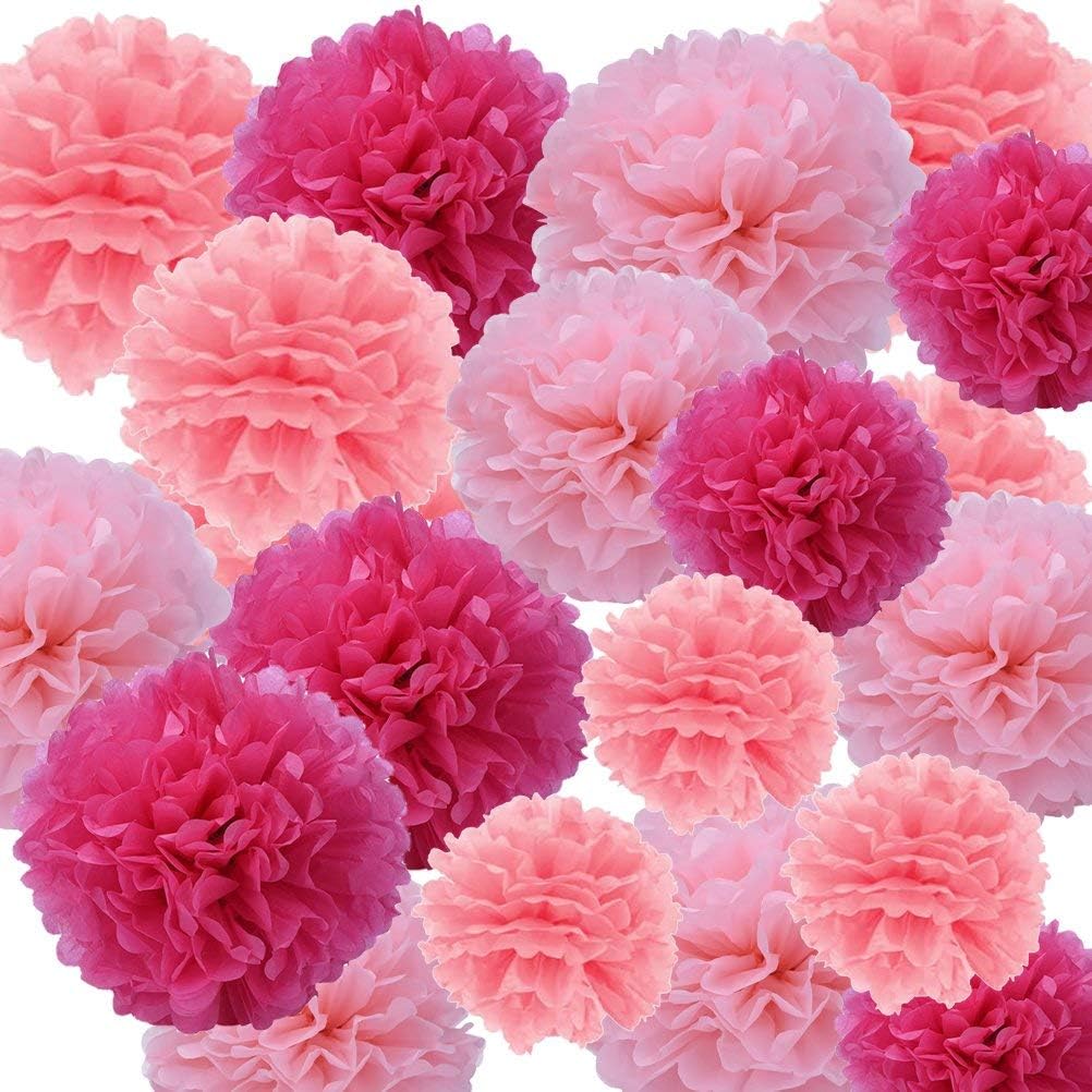 FLEUR SECHEE,cool mint-6 inch 15cm--Pompons En Papier De Soie, 5 Pièces