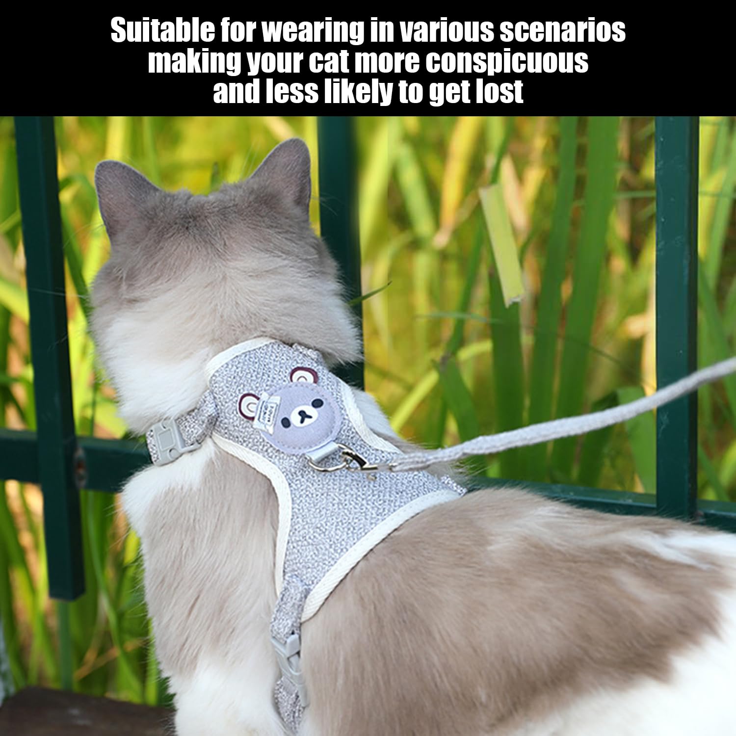 Guinzagli per Gatti Regolabili, Confezione da 4, Accessori da Esterno per Animali Domestici